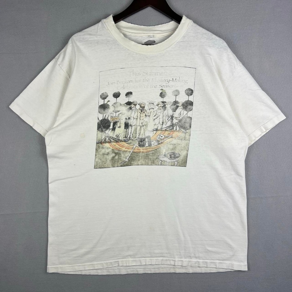 Vintage 1994 Edward Gorey Bantam Books Mystery Distressed Promo Tee Shirt